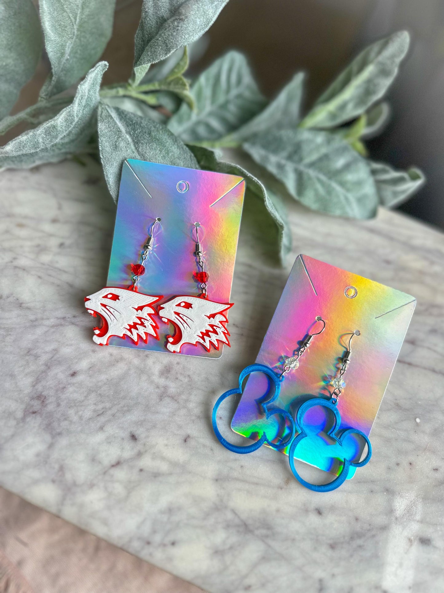 High School Musical earrings - Wildcats earrings - Disney Channel earrings - Disney channel logo Mickey Mouse School Mascot