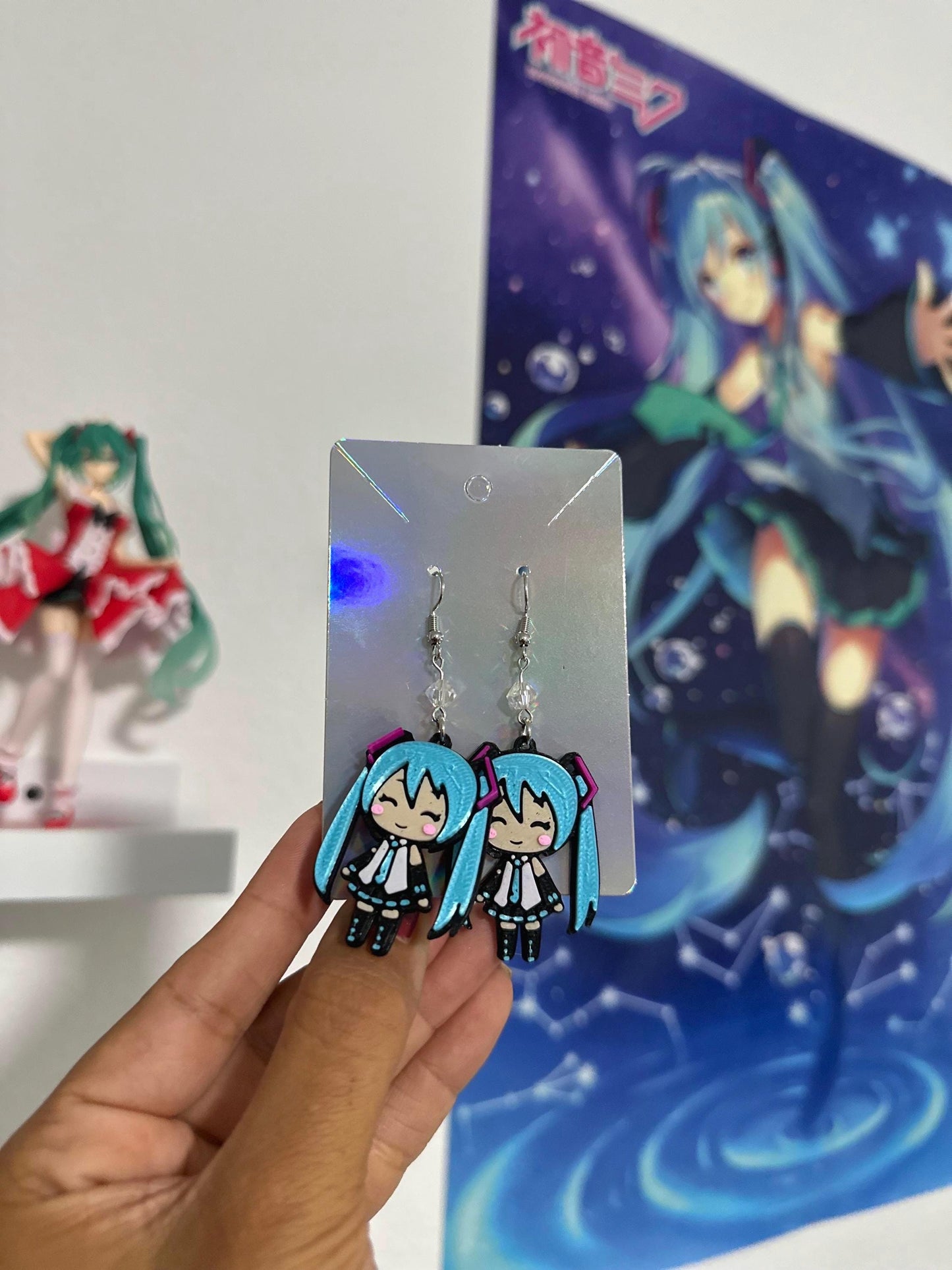 Project Sekai Inspired Earrings - VOCALOID earrings Miku Hatsune, Rin & Len Kagamine, Teto Kasane - 3d printed earrings - PJSK earrings