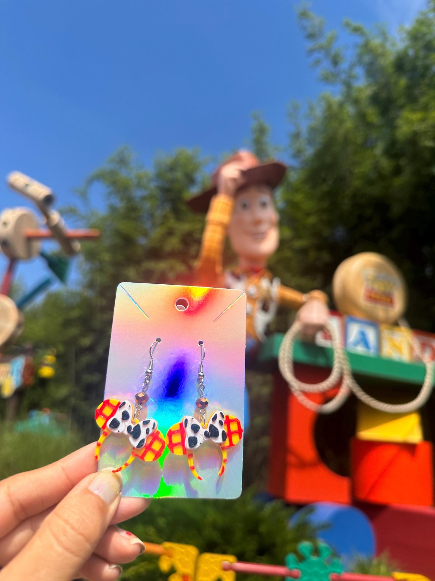 3D Printed Toy Story Earrings: Woody & Buzz Minnie Mouse Style