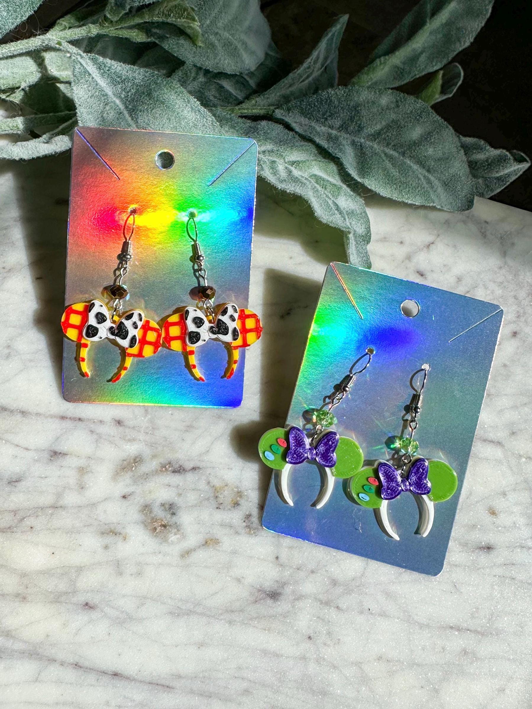 3D Printed Toy Story Earrings: Woody & Buzz Minnie Mouse Style