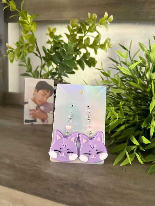 Ateez Earrings - ATINY - Aniteez - Sandeoki earrings - Ateez Headband - Kpop Bias - Cute Animal Character - San earrings - San Headband