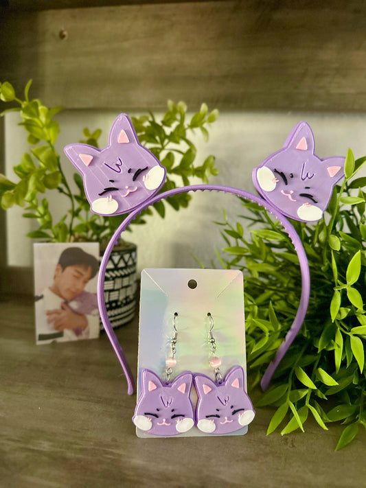 Ateez Earrings - ATINY - Aniteez - Sandeoki earrings - Ateez Headband - Kpop Bias - Cute Animal Character - San earrings - San Headband
