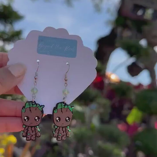3D Printed Baby Groot earrings - I am Groot - Guardians of the Galaxy earrings - Groot earrings