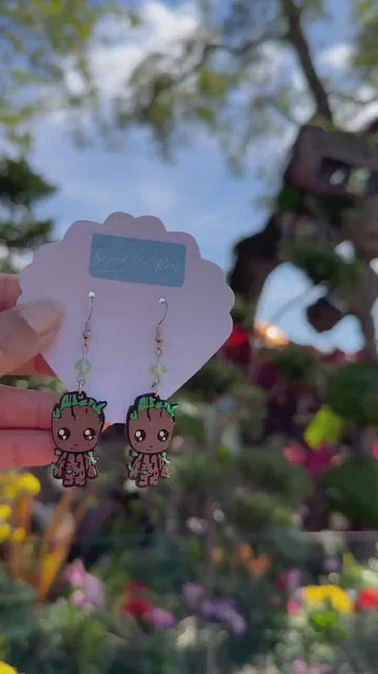 3D Printed Baby Groot earrings - I am Groot - Guardians of the Galaxy earrings - Groot earrings