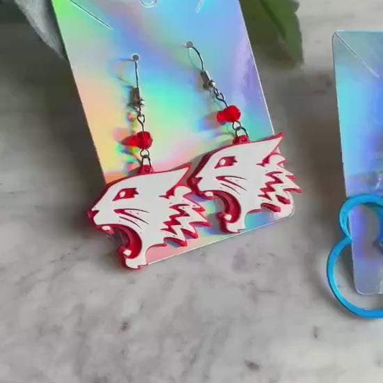 High School Musical earrings - Wildcats earrings - Disney Channel earrings - Disney channel logo Mickey Mouse School Mascot