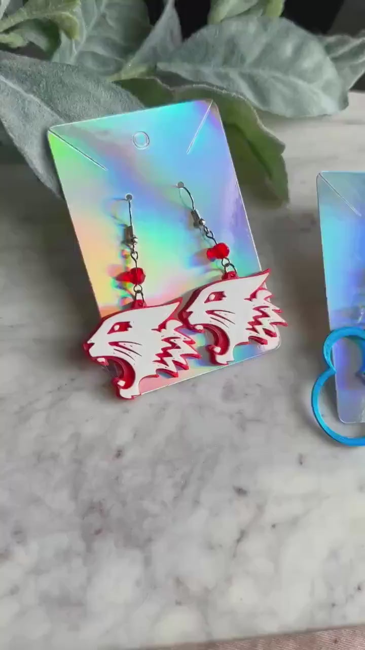 High School Musical earrings - Wildcats earrings - Disney Channel earrings - Disney channel logo Mickey Mouse School Mascot