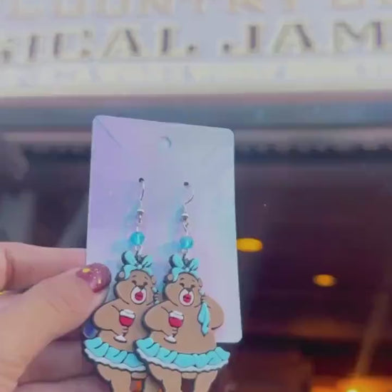 Country Bear Jamboree earrings - Trixie earrings - Cute Bear earrings - Grizzly Hall