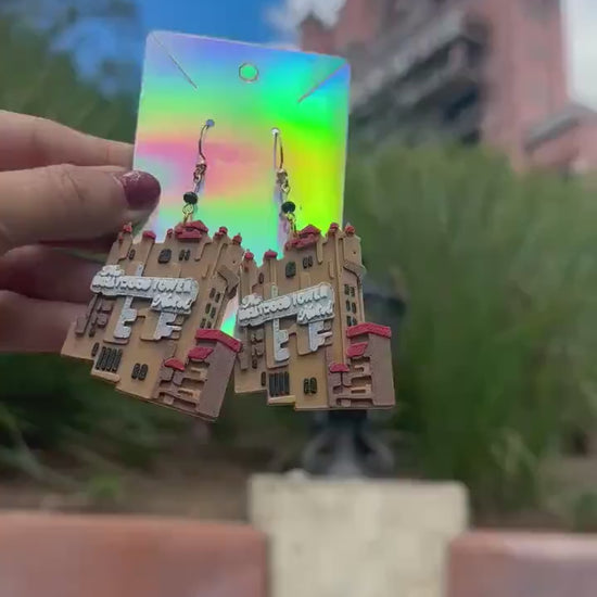 3D Printed Tower of Terror Earrings - Hollywood Studios Inspired