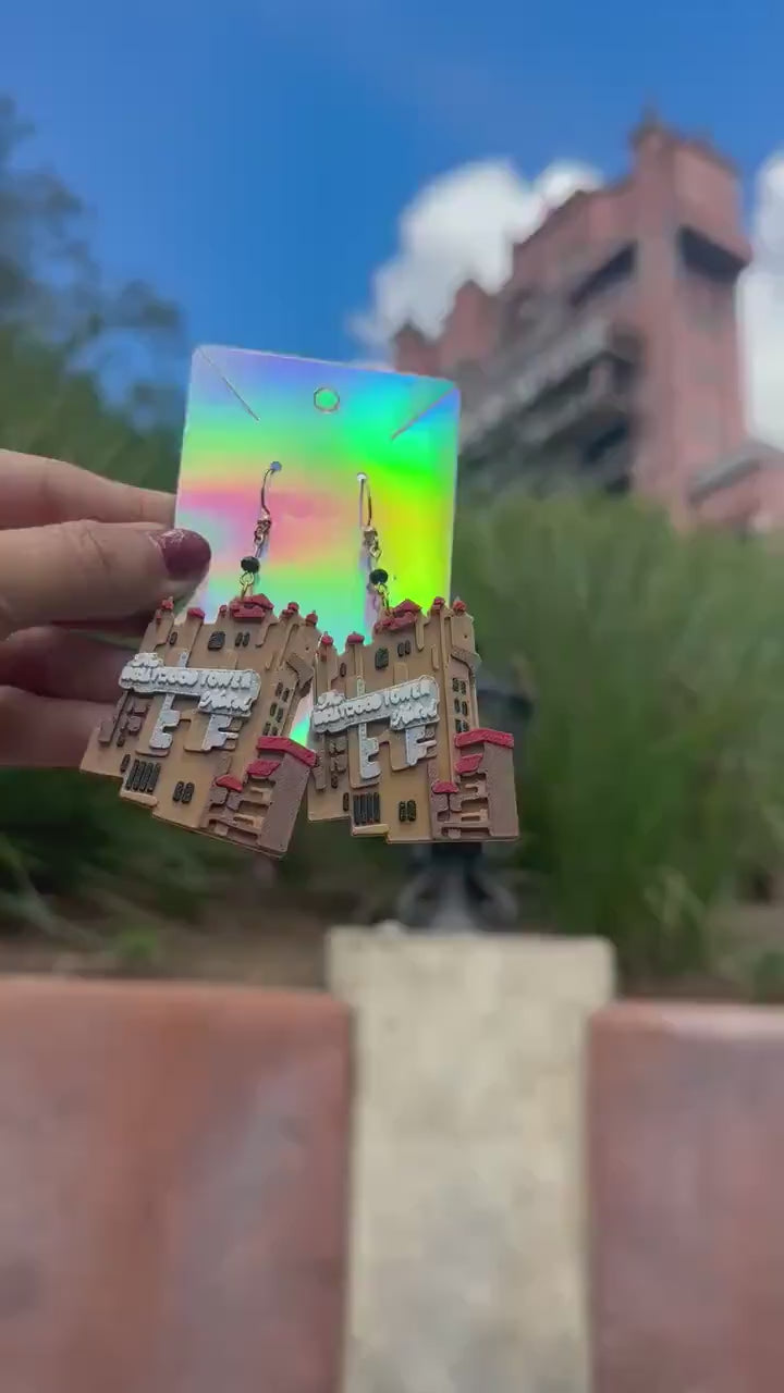 3D Printed Tower of Terror Earrings - Hollywood Studios Inspired