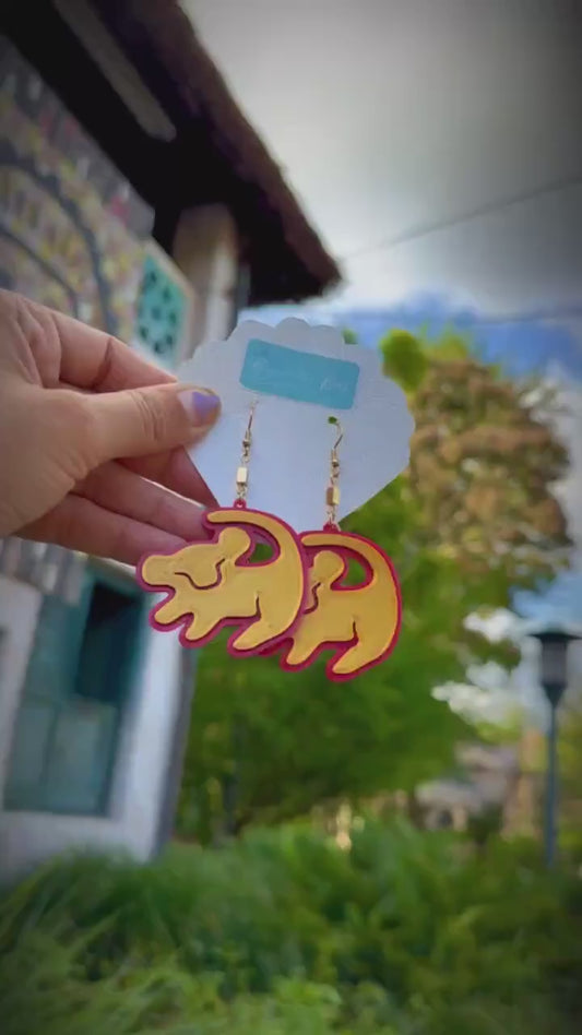 Lion King earrings - Simba Earrings-  Animal kingdom earrings - 3D printed Simba earrings