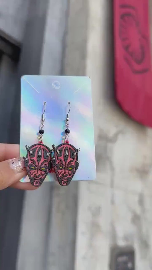 Darth Maul earrings - 3D Printed earrings - Star Wars inspired earrings - Galaxy’s Edge - May the force - Galactic Empire - Sith