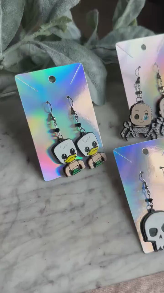 Toy Story Sid Inspired earrings - Sid Toy earrings - Baby Face, Ducky, the big one - Toy Story 3D printed earrings - Goth Disney