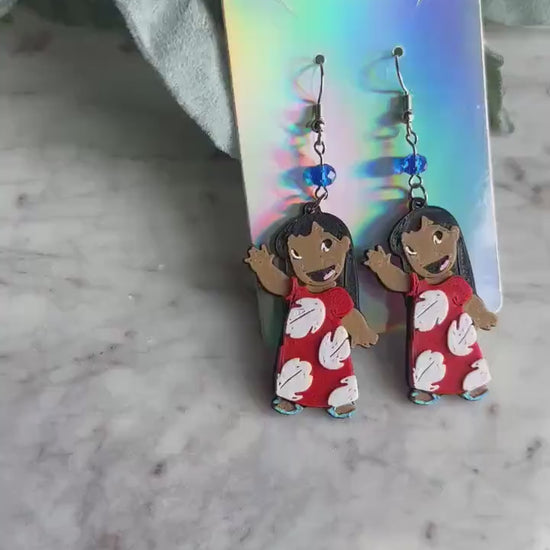 3D Printed Lilo & Stitch Earrings: Ohana Inspired PLA Plastic Jewelry