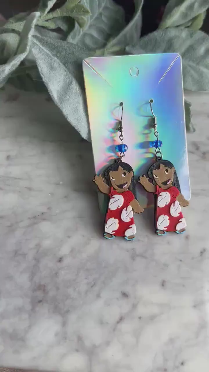 3D Printed Lilo & Stitch Earrings: Ohana Inspired PLA Plastic Jewelry