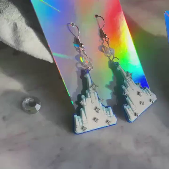 3D Printed Cinderella Castle Earrings: Starlight Parade Inspired