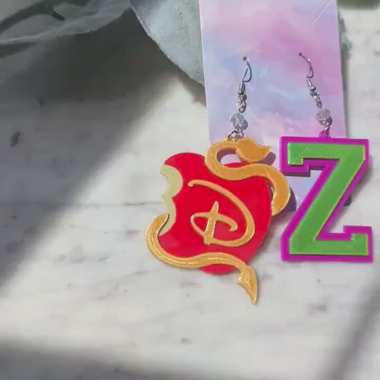 Worlds Collide Tour 2025 Earrings: Descendants Zombies Worlds Collide Tour earrings Descendants World, Rise of Red