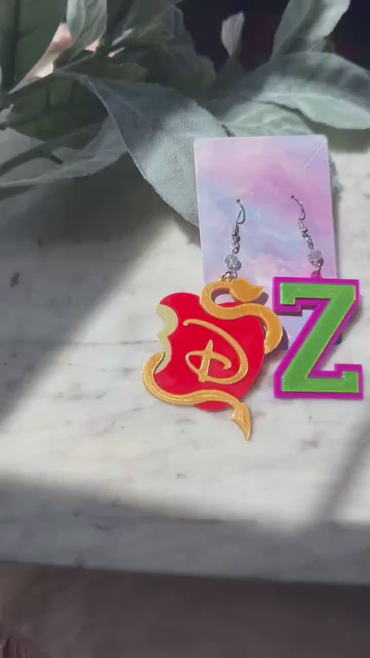 Worlds Collide Tour 2025 Earrings: Descendants Zombies Worlds Collide Tour earrings Descendants World, Rise of Red